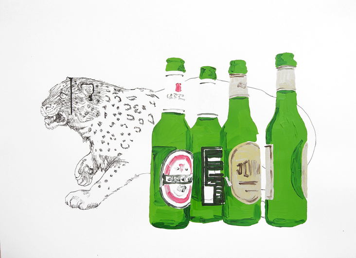 leopard and beer, 2007