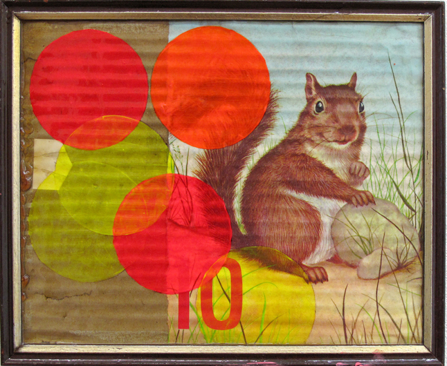 10, 2009 acrylic and collage on cardboard 19 x 27 cm