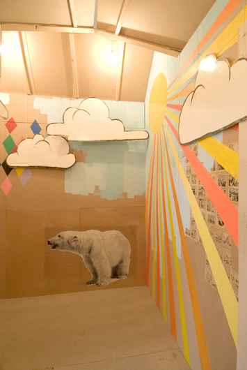 big state (interior view as house), 2008, mixed media, 300 x 400 x 400 cm