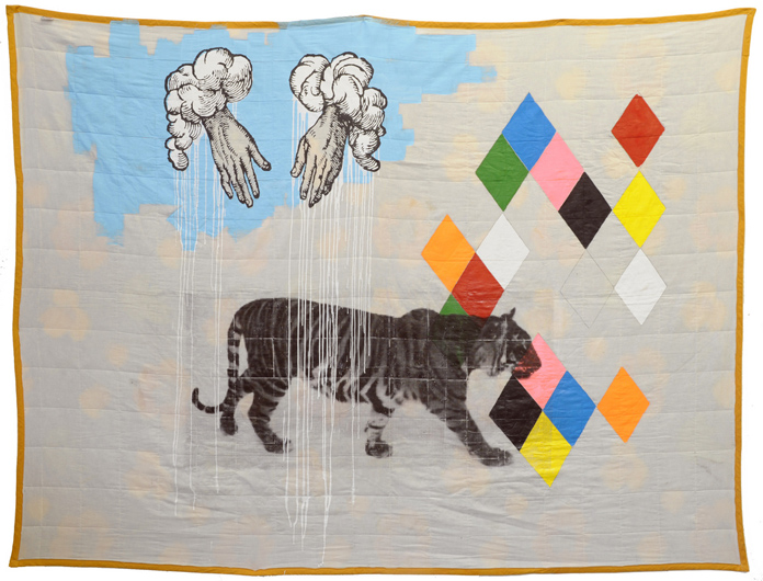 Cingulomania, 2008 Acrylic, Latex, and Laser transfer on blanket 250 x 300 cm