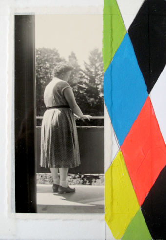“Balkonia”, 2010, graphite and gouache on found photograph and paper, 10 x 7  cm
