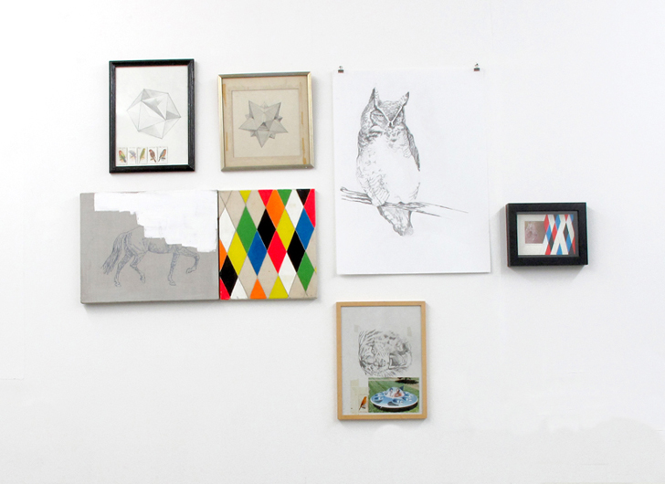 Installation view, small works