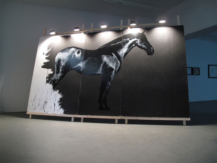 “Rocinante”, 2010, Acrylic paint and clear varnish on MDF,  245 x 392 x 90 cm