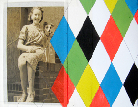 “Spot”, 2010, graphite and gouache on found photograph and paper, 10 x 7  cm